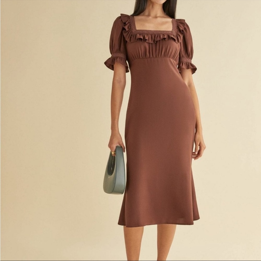 Reformation Fifer Dress in Chesnut Sz 0